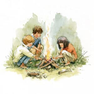 Cuento de buenas noches - Cómo preparaban los niños la hoguera