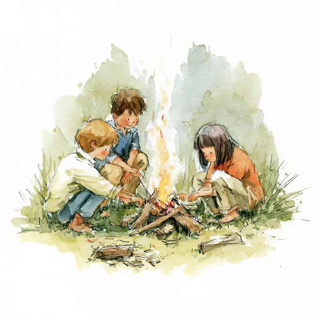 Cuento de buenas noches - Cómo preparaban los niños la hoguera